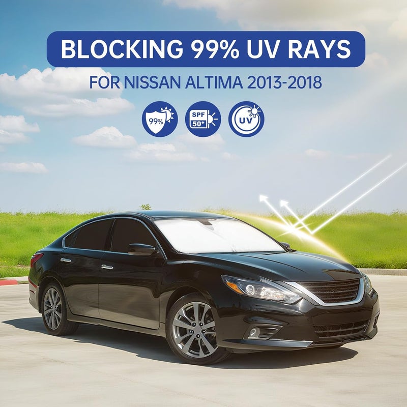 FSHAANY'S Car Window Shades for Nissan Altima 2013-2018, Full Car Window Covers for Privacy, Sunshades for Altima Front Rear Windshield Side Windows to Block UV and Protect Privacy(8pcs) - Image 2